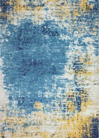 Everek 5 x 8 Medium Traditional Nikki Ivory, Gold and Blue Rug-1