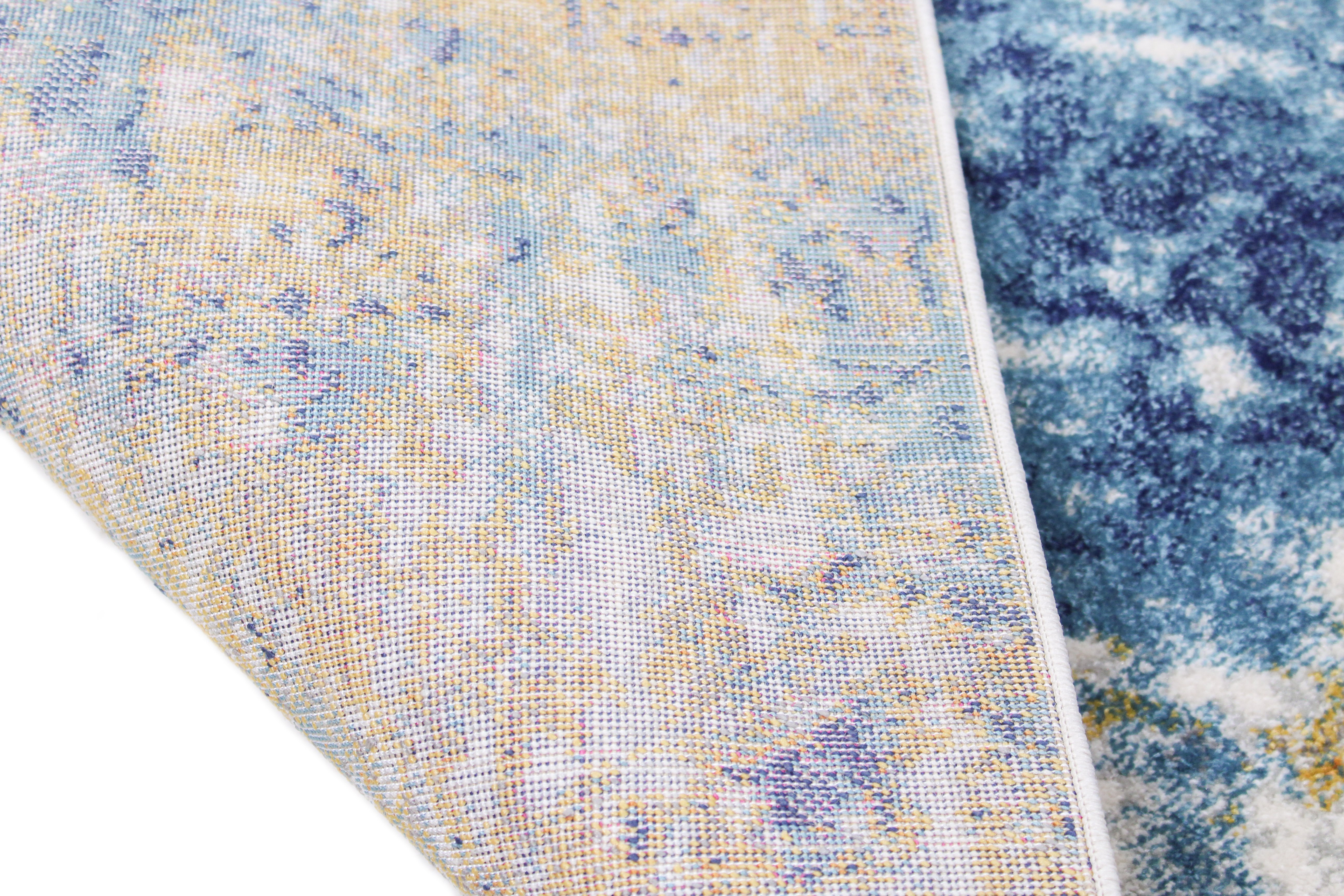 Everek 5 x 8 Traditional Nikki Ivory, Gold and Blue Rug-4