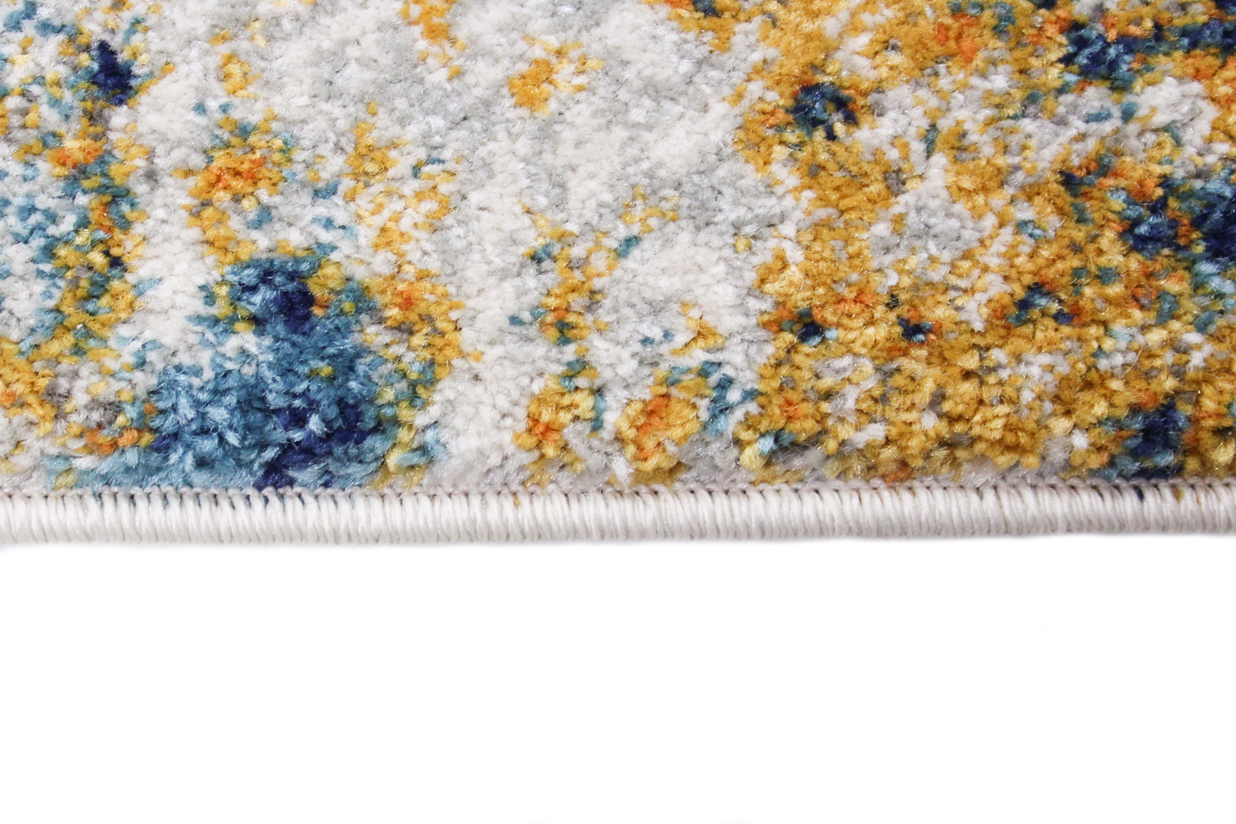 Everek 5 x 8 Traditional Nikki Ivory, Gold and Blue Rug-6