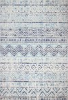 5 x 8 Medium Transitional Zeisha Blue and Ivory Area Rug - Mayfair