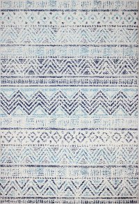 5 x 8 Medium Transitional Zeisha Blue and Ivory Area Rug - Mayfair