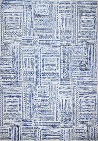 5 x 8 Medium Transitional Zaza Blue and Ivory Area Rug - Mayfair