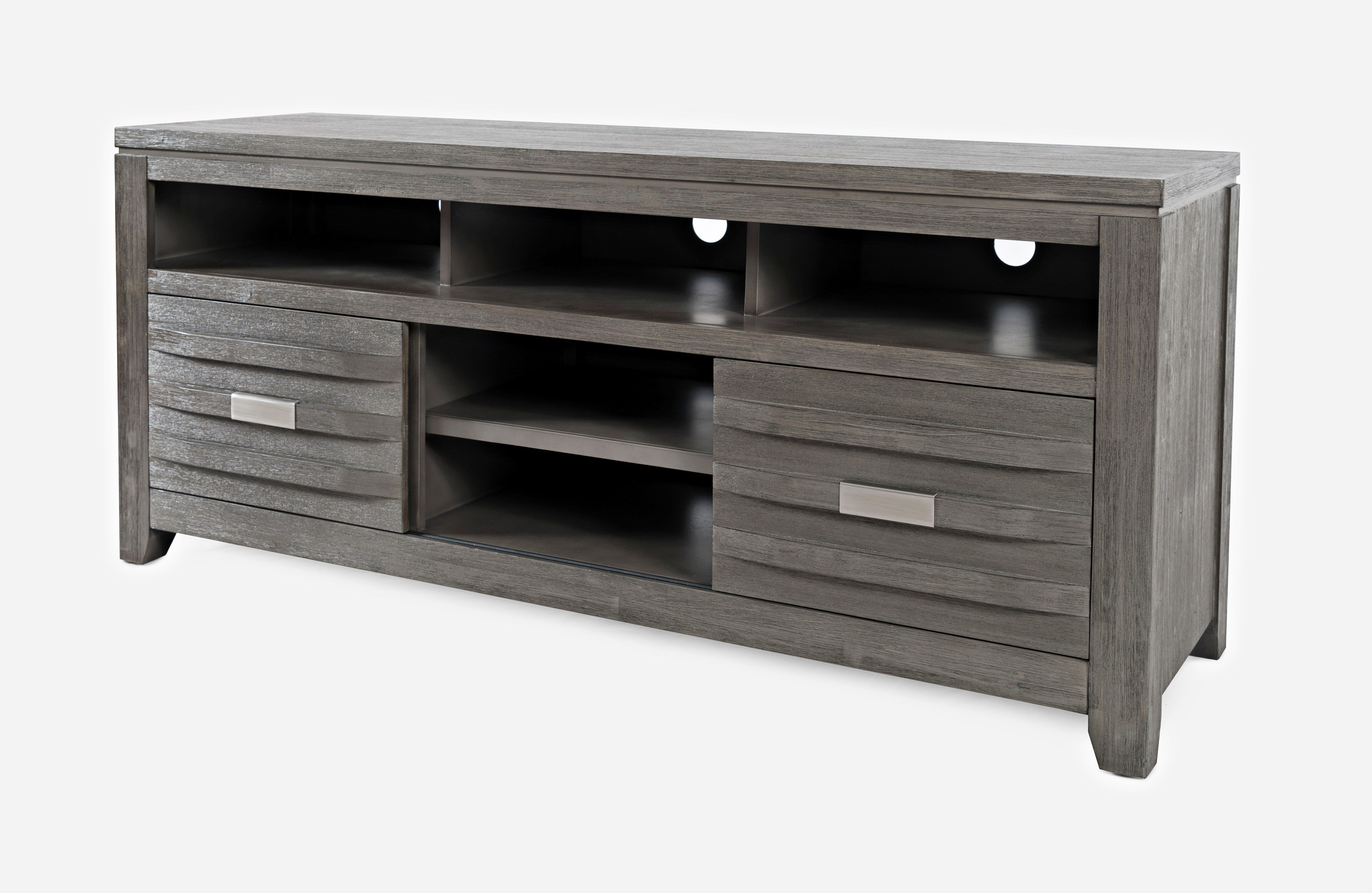 Brushed Gray Modern 60 Inch TV Stand - Altamonte-3