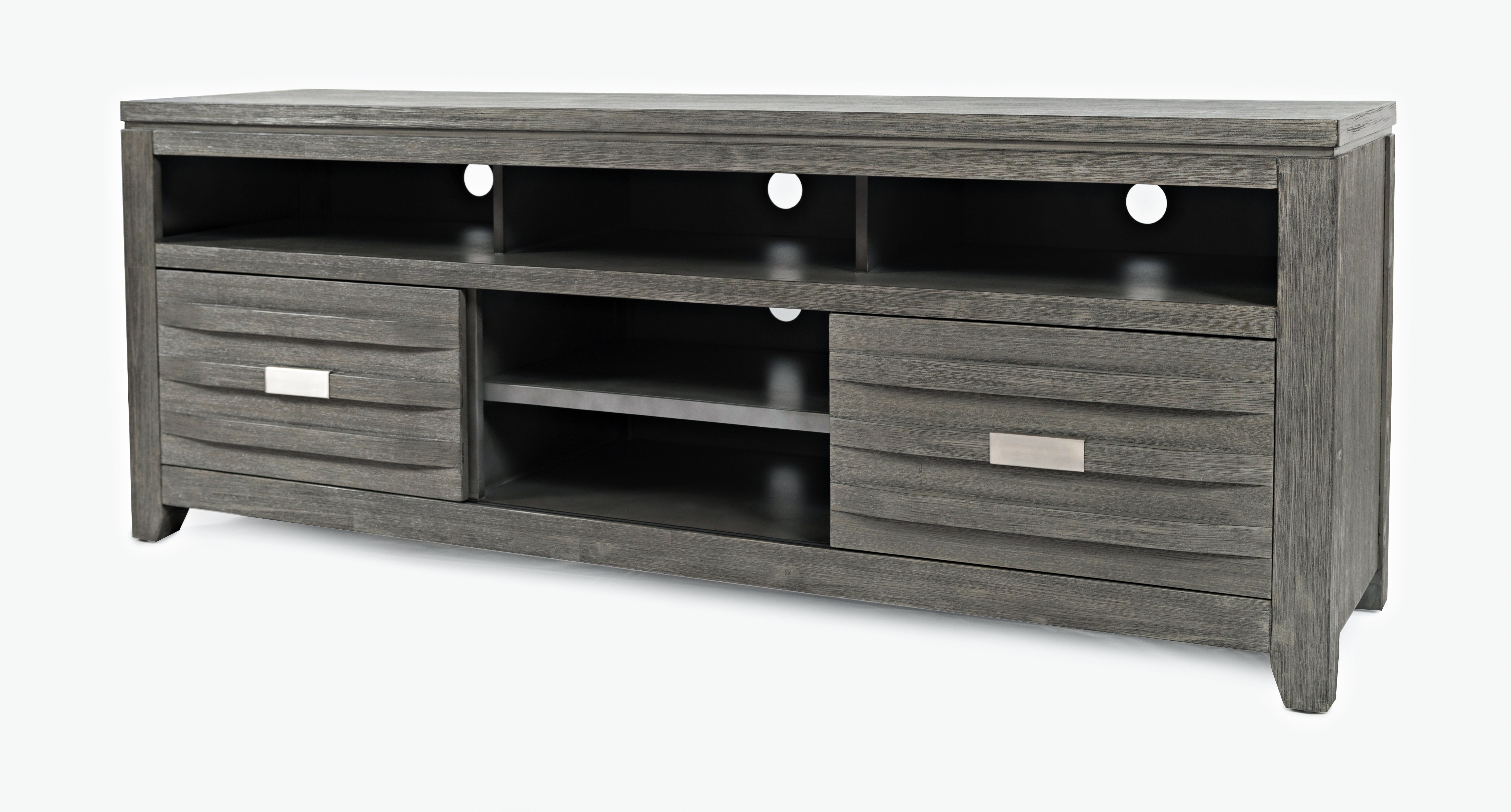 Brushed Gray Modern 70 Inch TV Stand - Altamonte-3