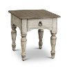 Antique White and Dark Wood End Table - Plymouth