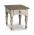 Antique White and Dark Wood End Table - Plymouth