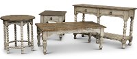 Antique White and Dark Brown Coffee Table - Plymouth-2