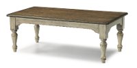 Antique White and Dark Brown Coffee Table - Plymouth-3