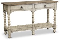 Antique White and Pine Sofa Table - Plymouth