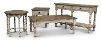 Antique White and Pine Sofa Table - Plymouth-2