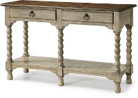 Antique White and Pine Sofa Table - Plymouth-3