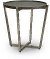 Dark Brown and Stainless Steel End Table - Platform