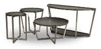 Dark Brown and Stainless Steel Round Coffee Table - Platform-2