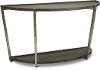Clearance Dark Wood and Stainless Steel Sofa Table - Platform