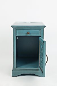 Aqua Blue Chairside Table - Craftsman-2