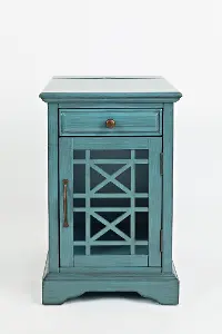Craftsman Aqua Blue Chairside Table