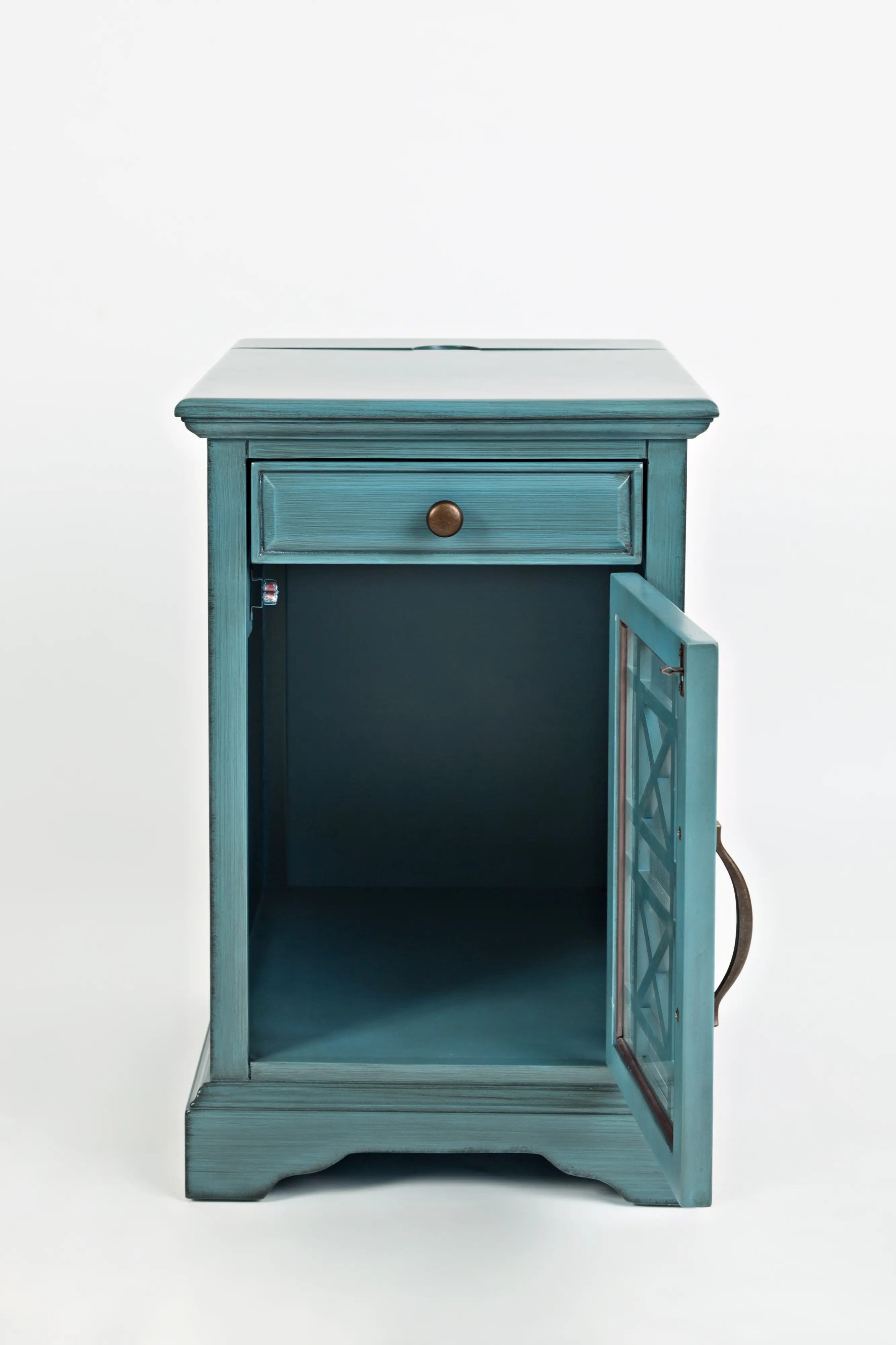 Craftsman Aqua Blue Chairside Table-2