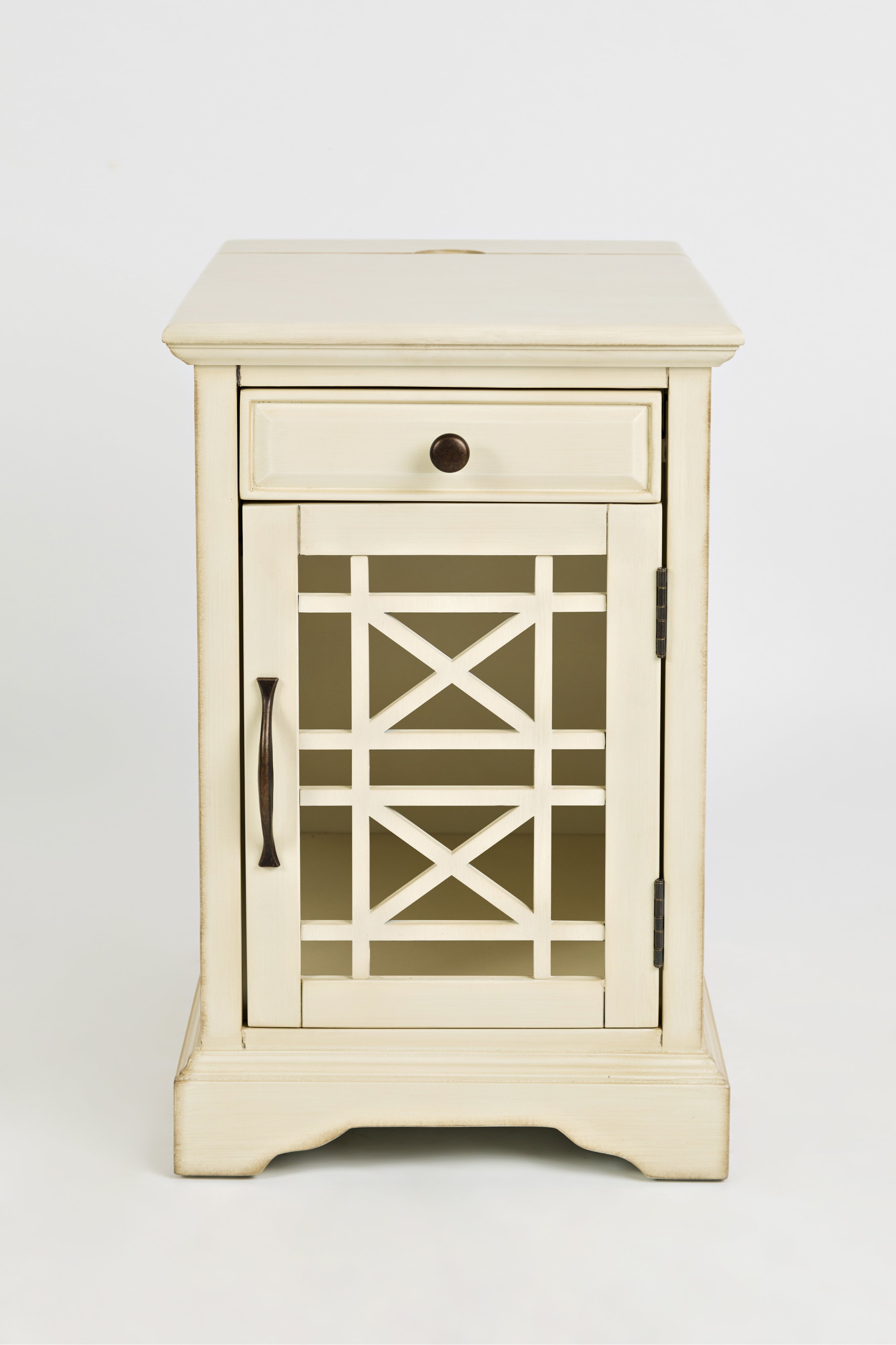 Craftsman Cream Chairside Table-1