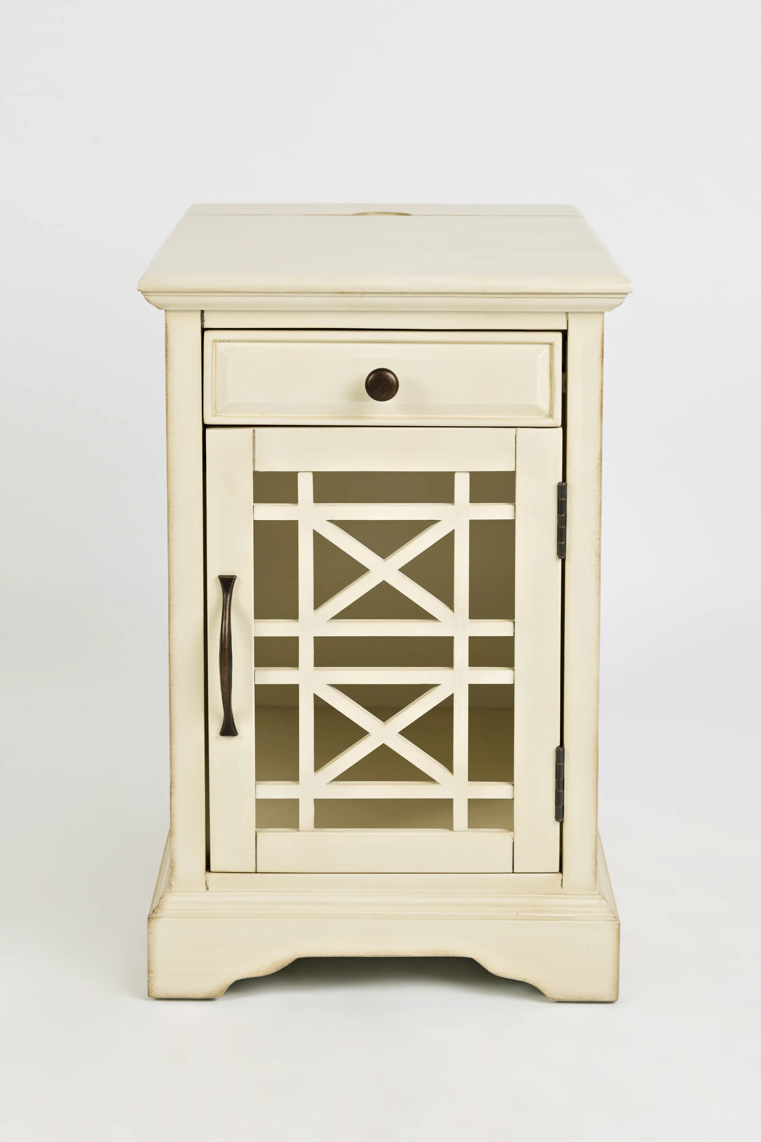 Craftsman Cream Chairside Table-1
