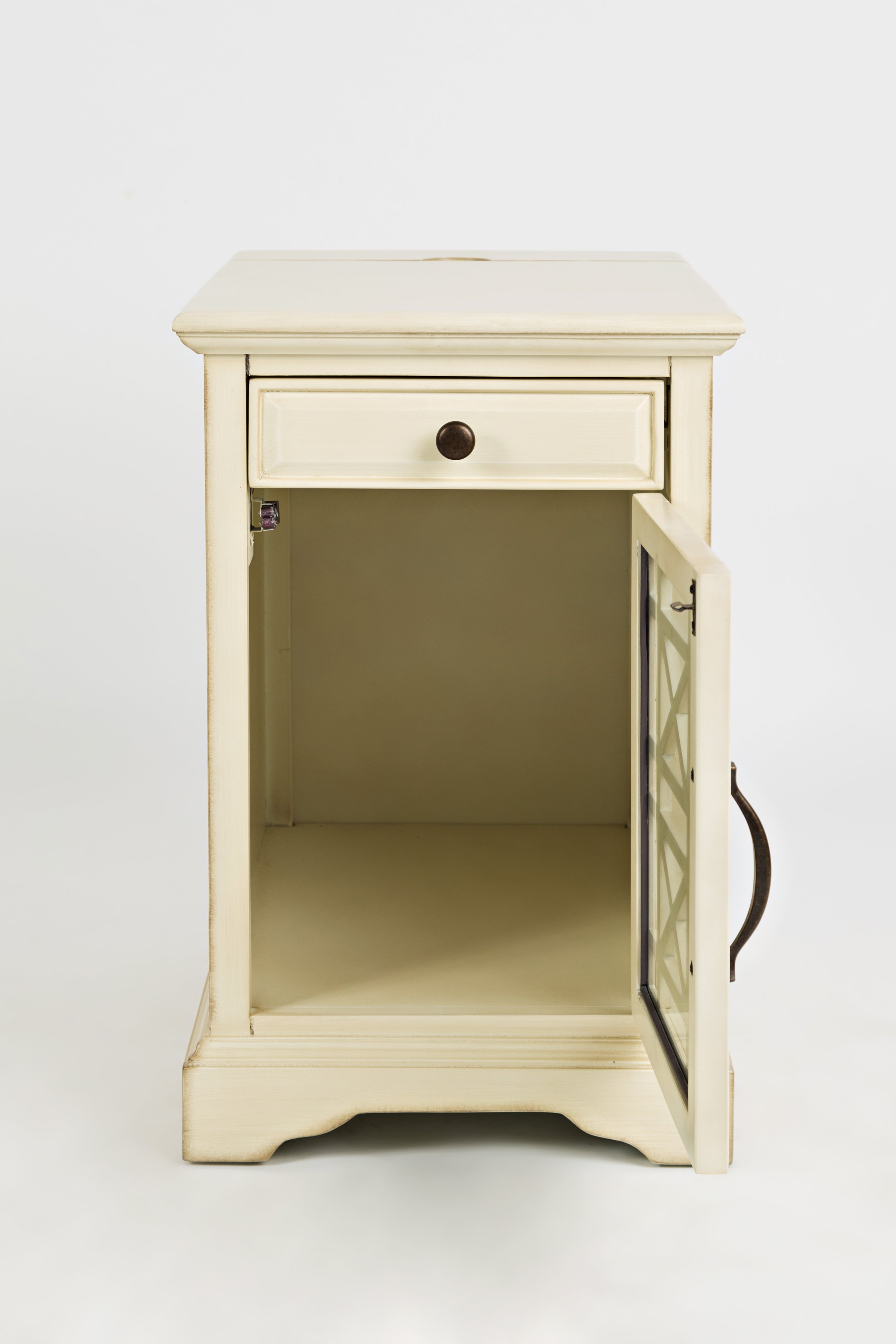 Craftsman Cream Chairside Table-2