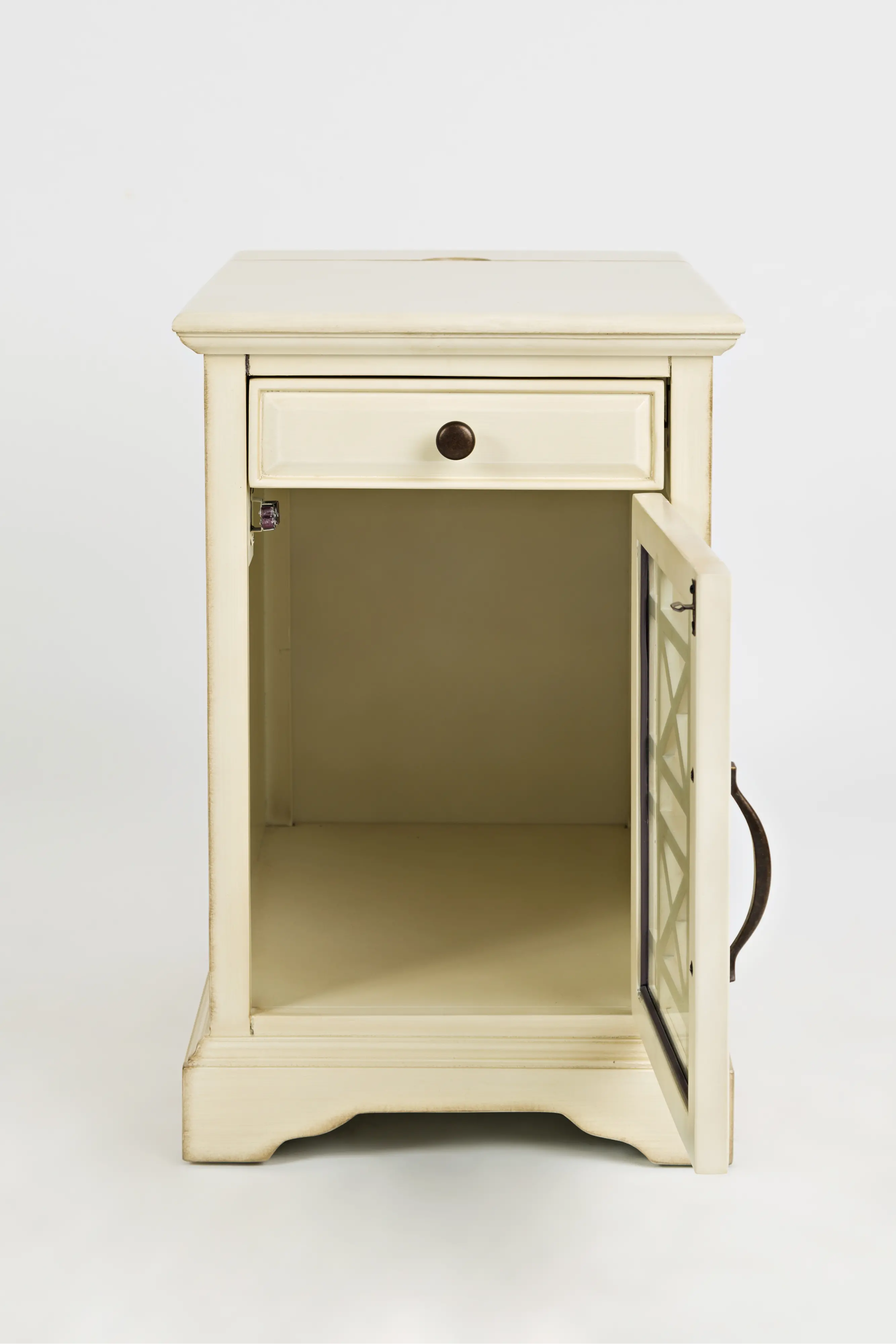 Craftsman Cream Chairside Table-2