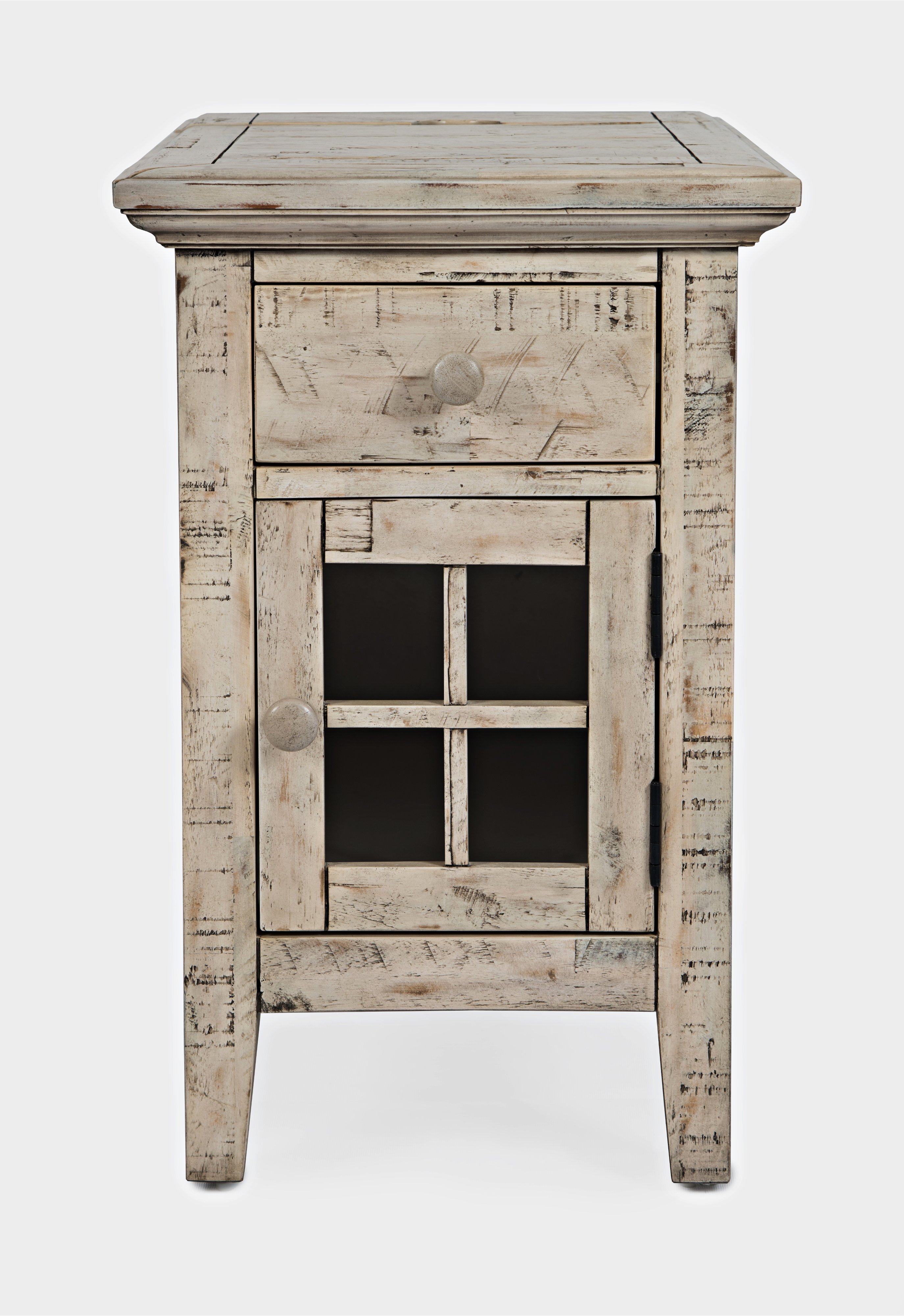 Rustic Shores White Chairside Table-1