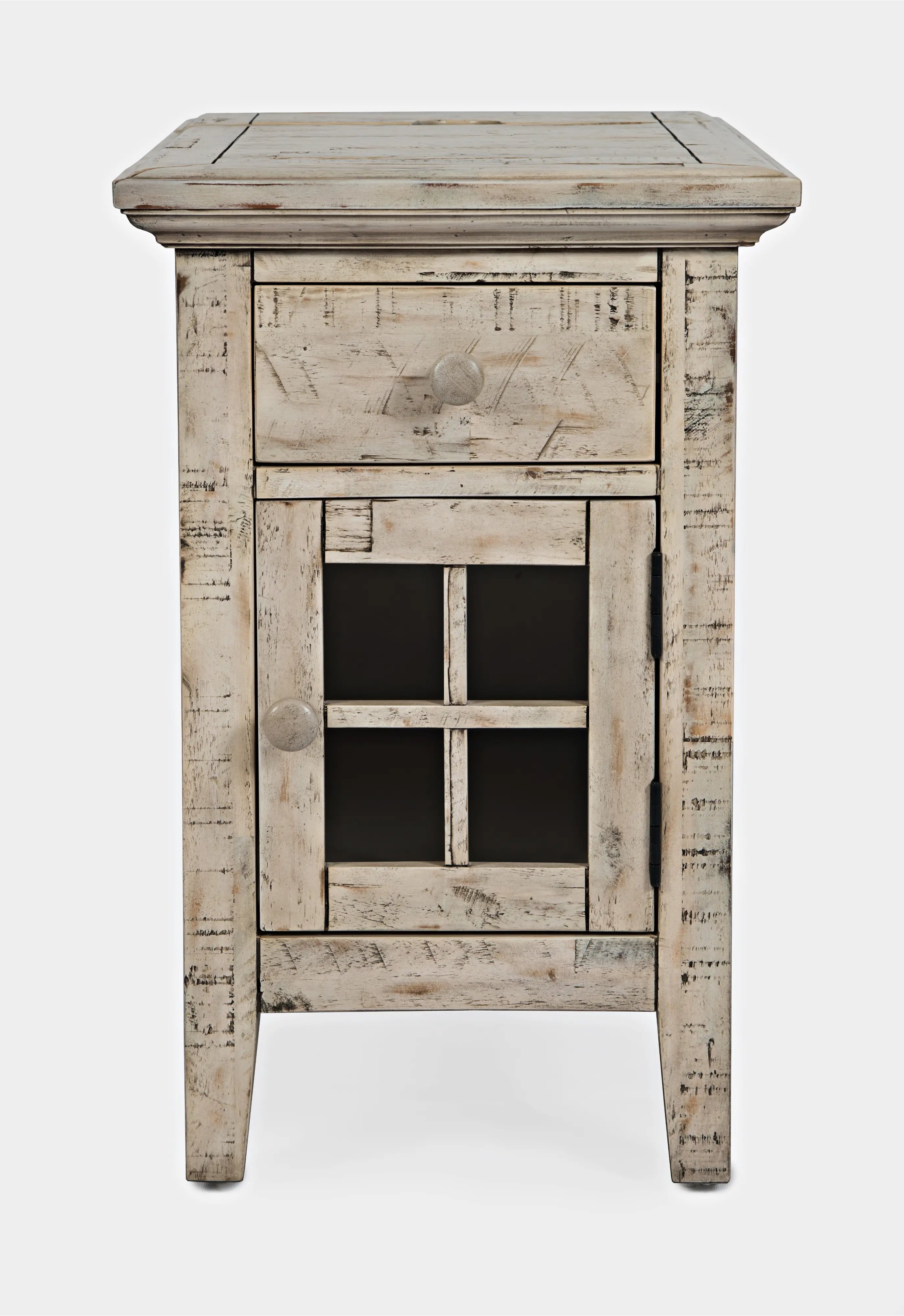 Rustic Shores White Chairside Table-1
