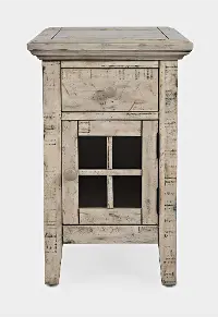 Rustic Shores White Chairside Table