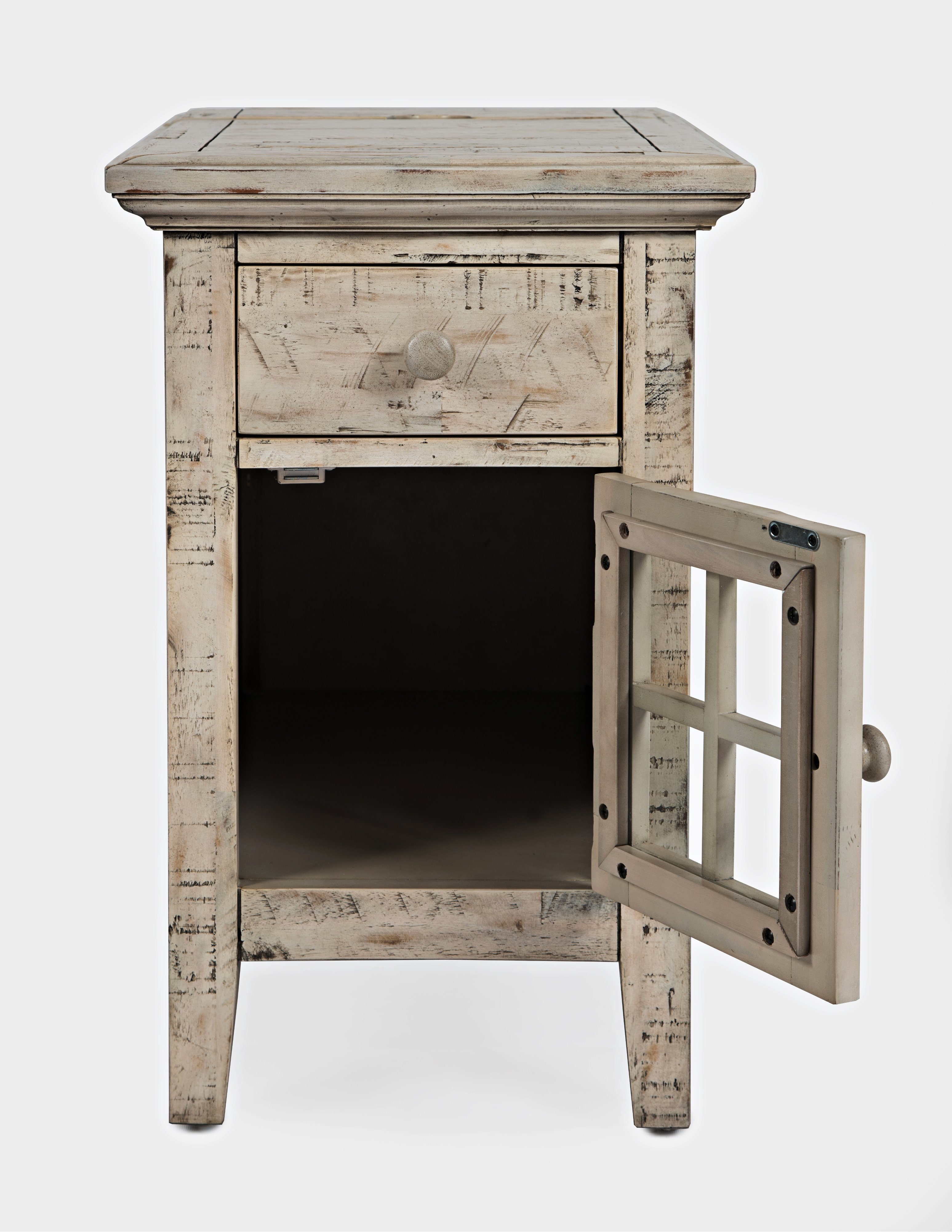 Rustic Shores White Chairside Table-2
