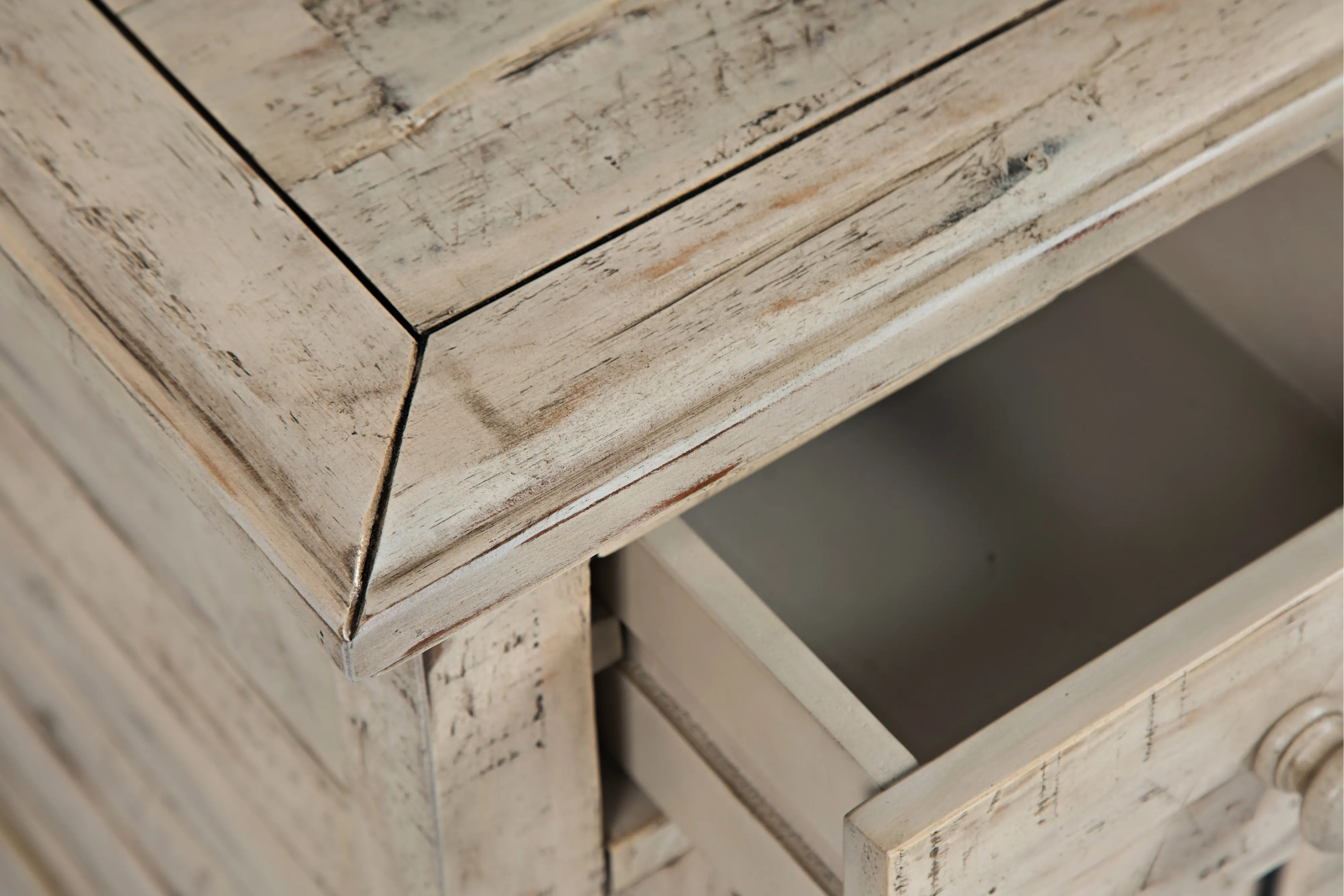 Rustic Shores White Chairside Table-5