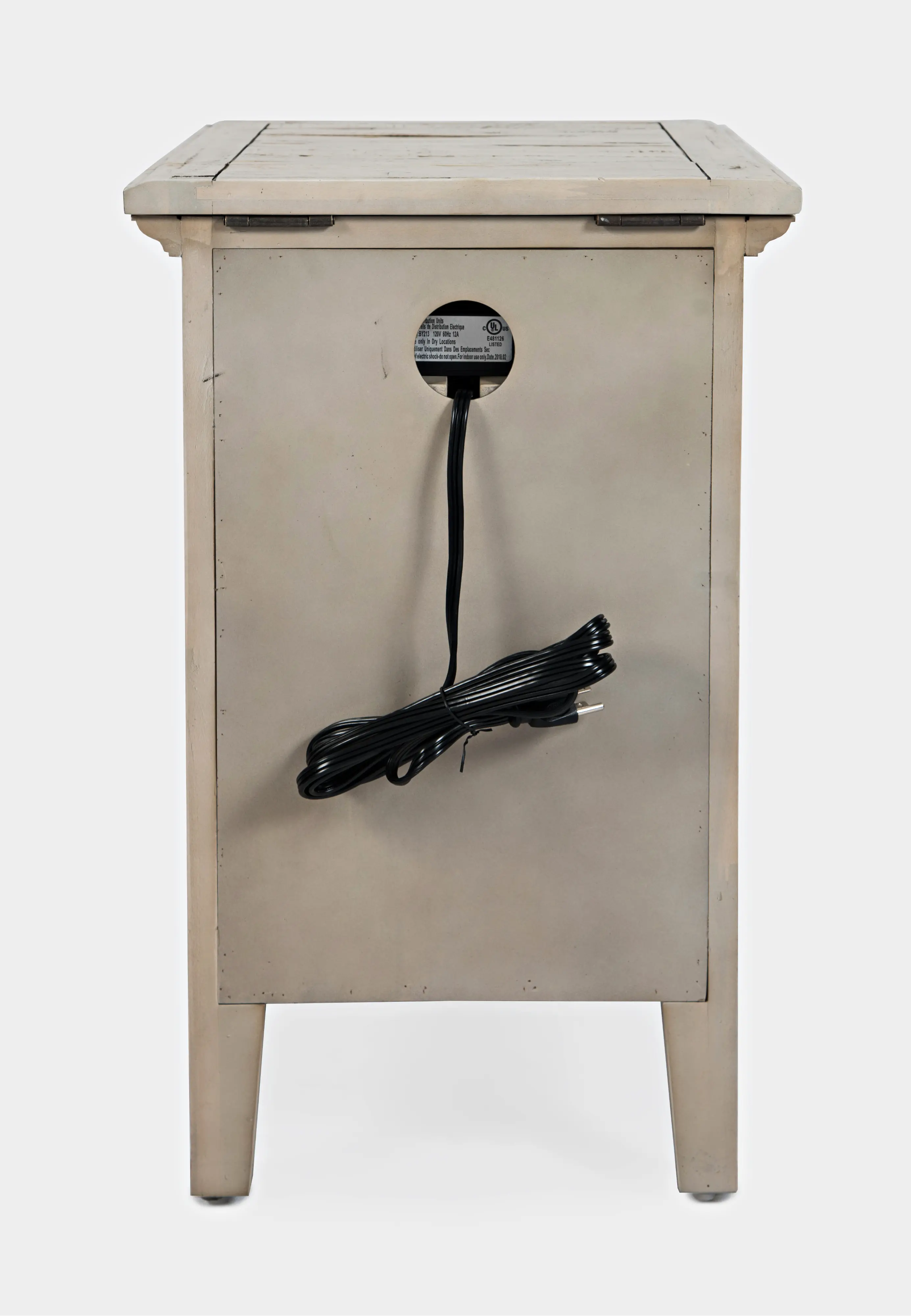Rustic Shores White Chairside Table-8