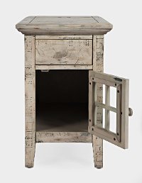 Rustic White Chairside Table - Rustic Shores-2