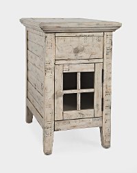 Rustic White Chairside Table - Rustic Shores-3