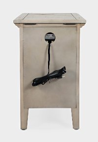 Rustic White Chairside Table - Rustic Shores-8