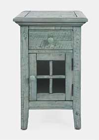 Rustic Blue Chairside Table - Rustic Shores