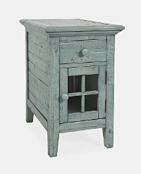 Rustic Blue Chairside Table - Rustic Shores-3