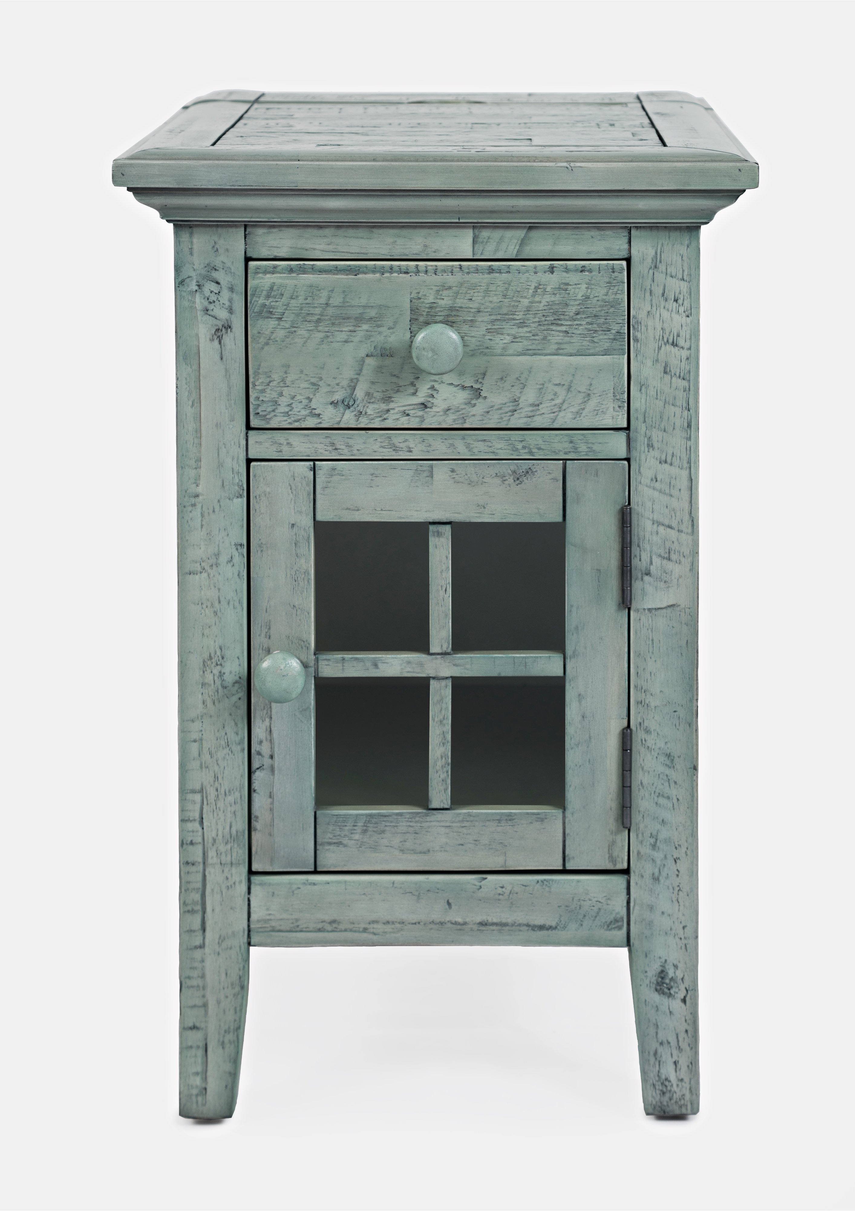 Rustic Shores Blue Chairside Table-1
