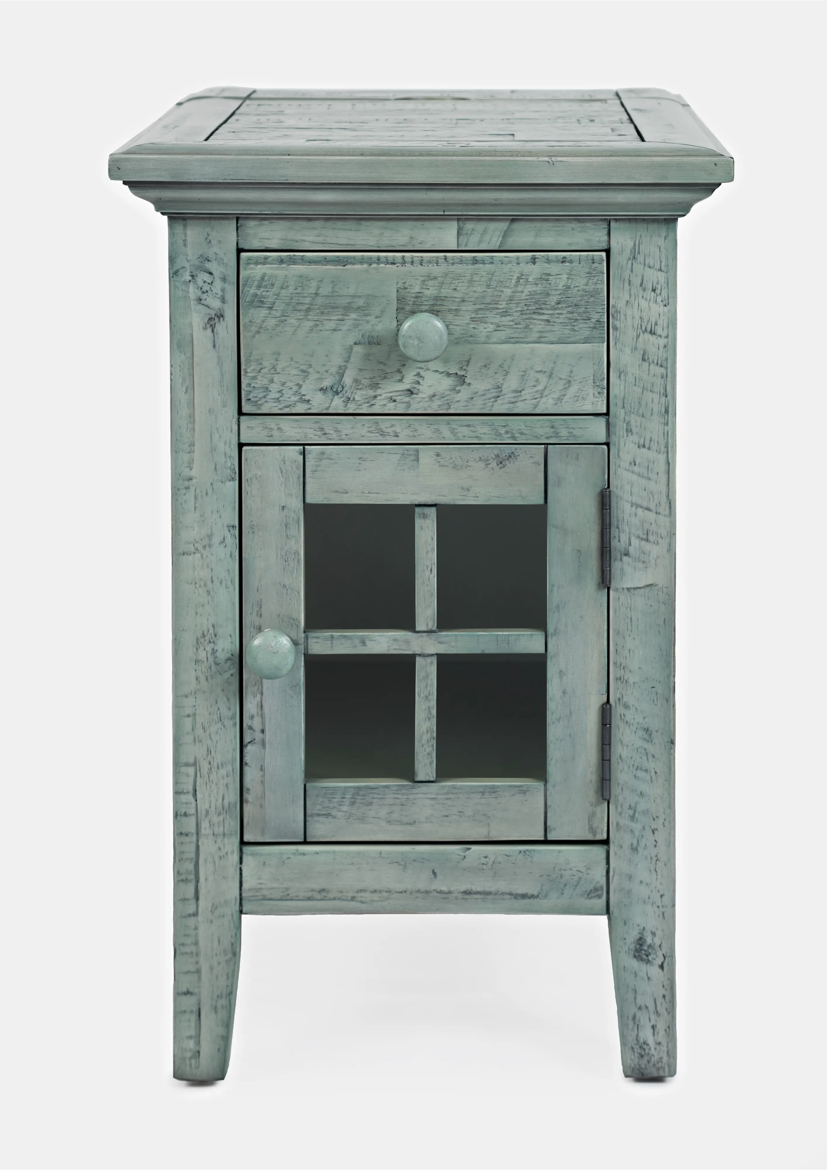 Rustic Shores Blue Chairside Table-1