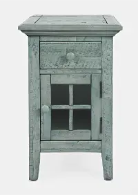 Rustic Shores Blue Chairside Table