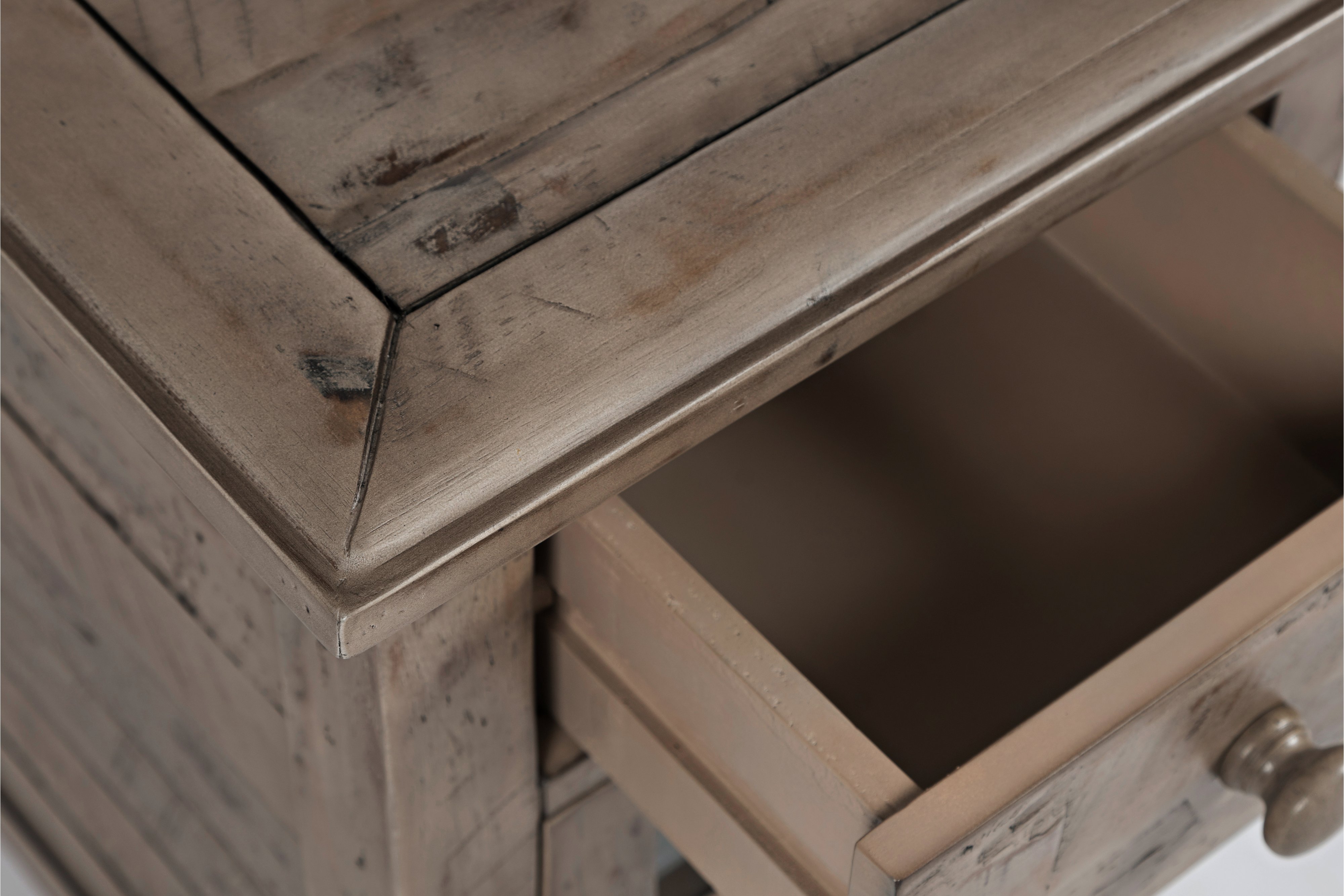 Rustic Gray Chairside Table - Rustic Shores-6