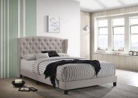 Traditional Khaki Upholstered Queen Bed - Rosemary