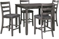 Transitional Gray 5 Piece Counter Height Dining Set - Bridson