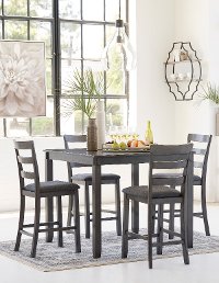 Transitional Gray 5 Piece Counter Height Dining Set - Bridson-2