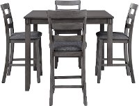 Transitional Gray 5 Piece Counter Height Dining Set - Bridson-3