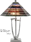 Multi Color Glass and Silver Tiffany Table Lamp - Las Brisas