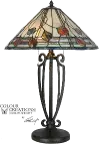 Multi Color Tiffany Glass Table Lamp - Bridgesburg
