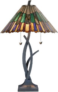 Multi Color Glass Tiffany Table Lamp - Mossbridge