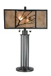 Red Deer Way Brown Mica Table Lamp with Glass Shade