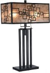 Brown Mica Table Lamp with Glass Shade - Chaumount