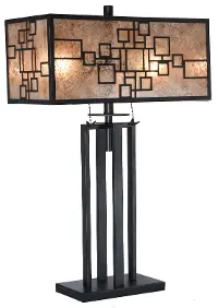 Brown Mica Table Lamp with Glass Shade - Chaumount